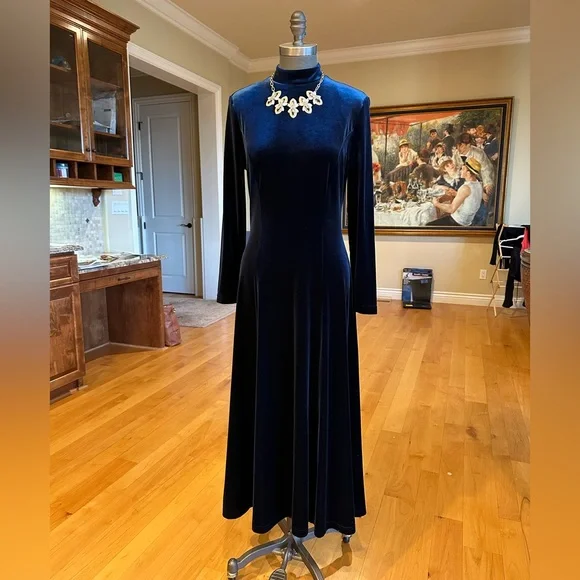 coldwater creek holiday dresses MIDNIGHT- Black Double Slit Dress – Dell Scott Collection